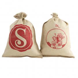 Jute Sinterklaaszak twee kanten bedrukt 45 x 60 cm